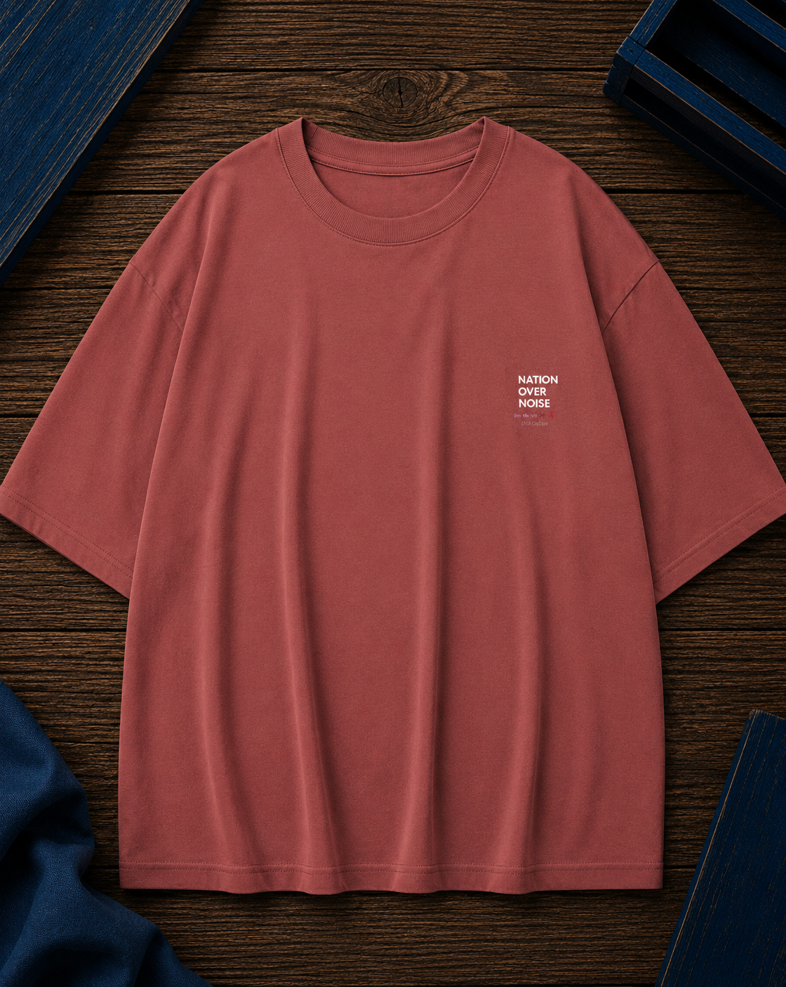 NATION OVER NOISE PRINTED Uni-sex Oversized Classic T-Shirt