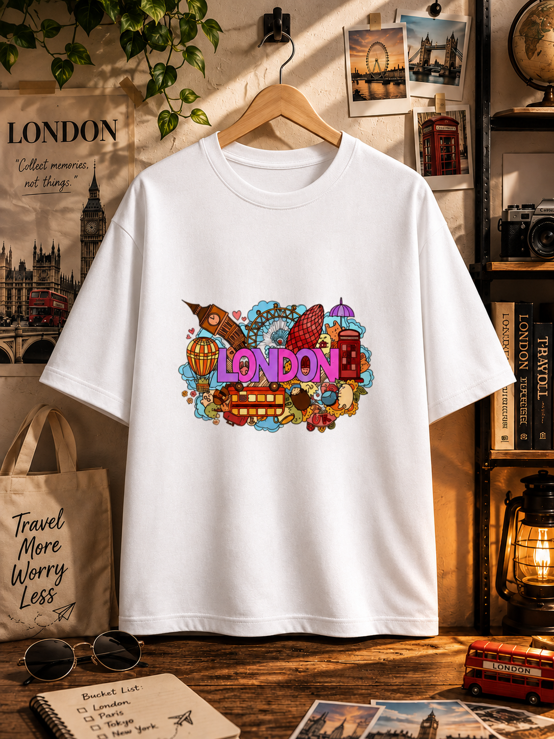 LONDON FAMOUS ITEMS PRINTED Unisex Standard Crew T-Shirt