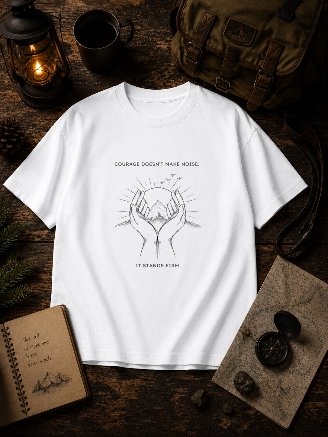 Courage doesn't make noise Printed Unisex Oversized Standard T-Shirt