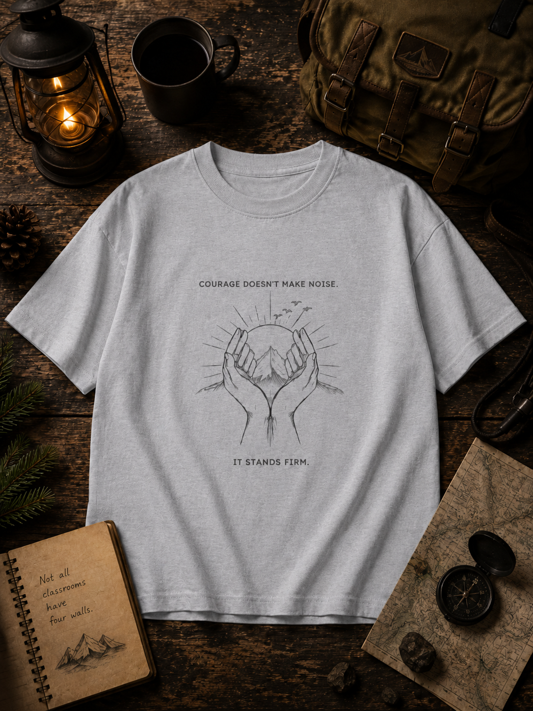 Courage doesn't make noise Printed Unisex Oversized Standard T-Shirt