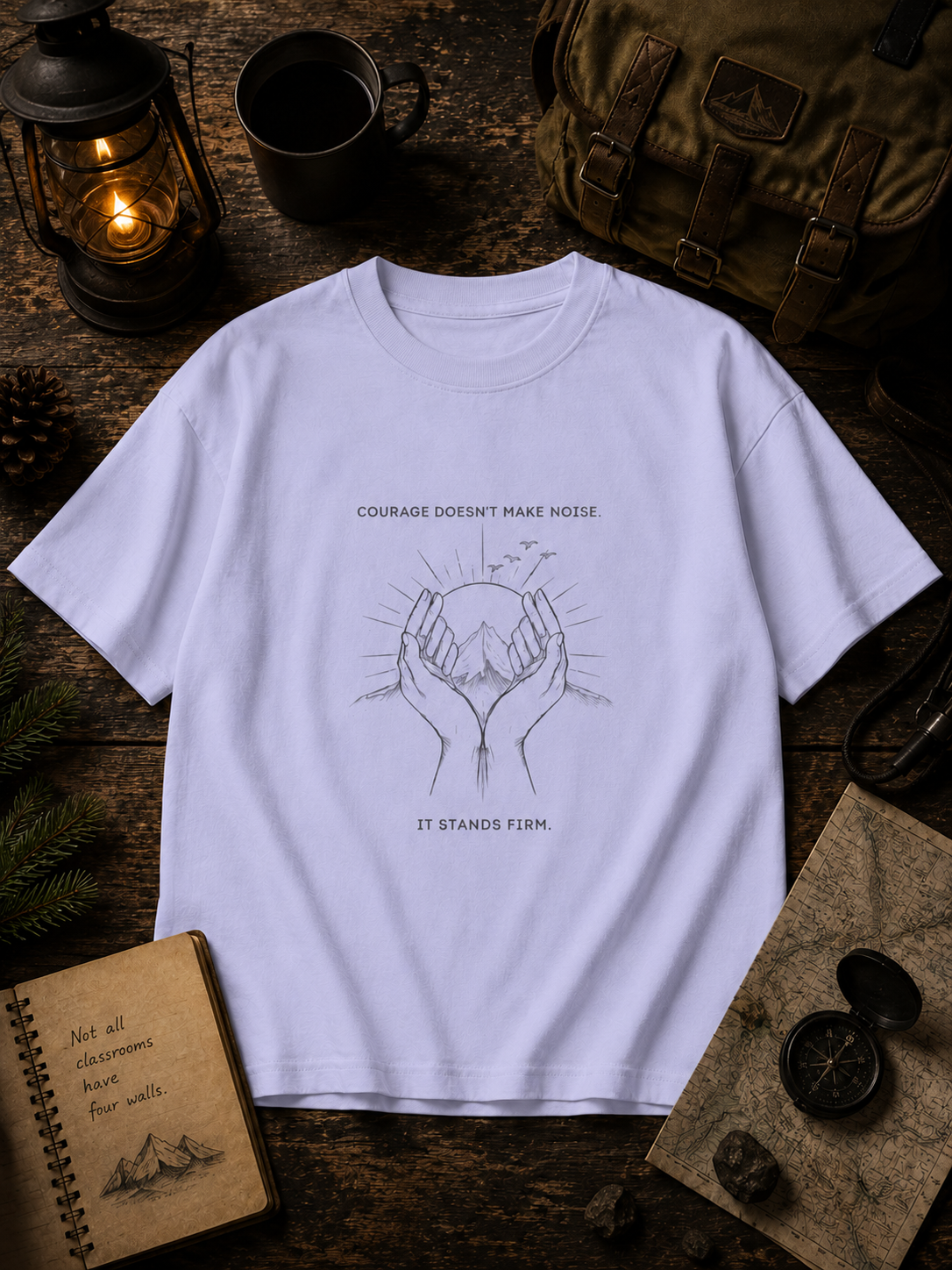 Courage doesn't make noise Printed Unisex Oversized Standard T-Shirt
