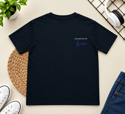 BLEED BLUE PRINTED Boy's Crew Neck T-Shirt