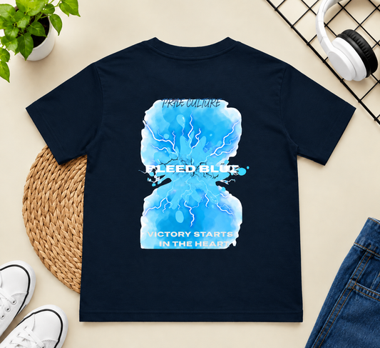 BLEED BLUE PRINTED Boy's Crew Neck T-Shirt