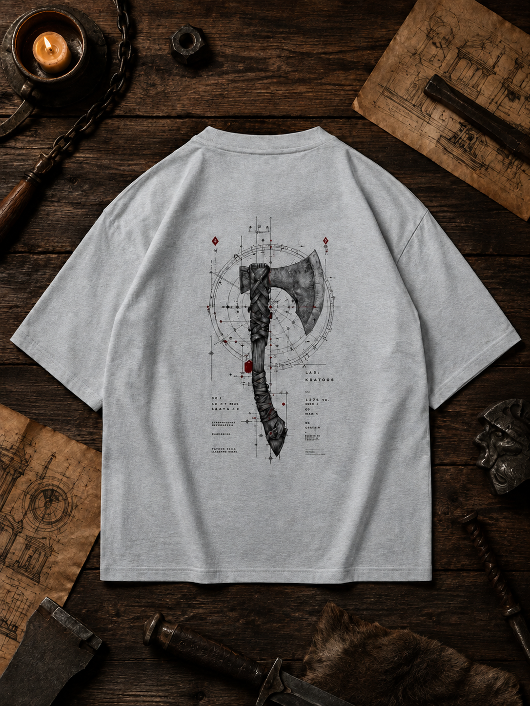 Axe Printed Unisex Oversized Classic T-Shirt