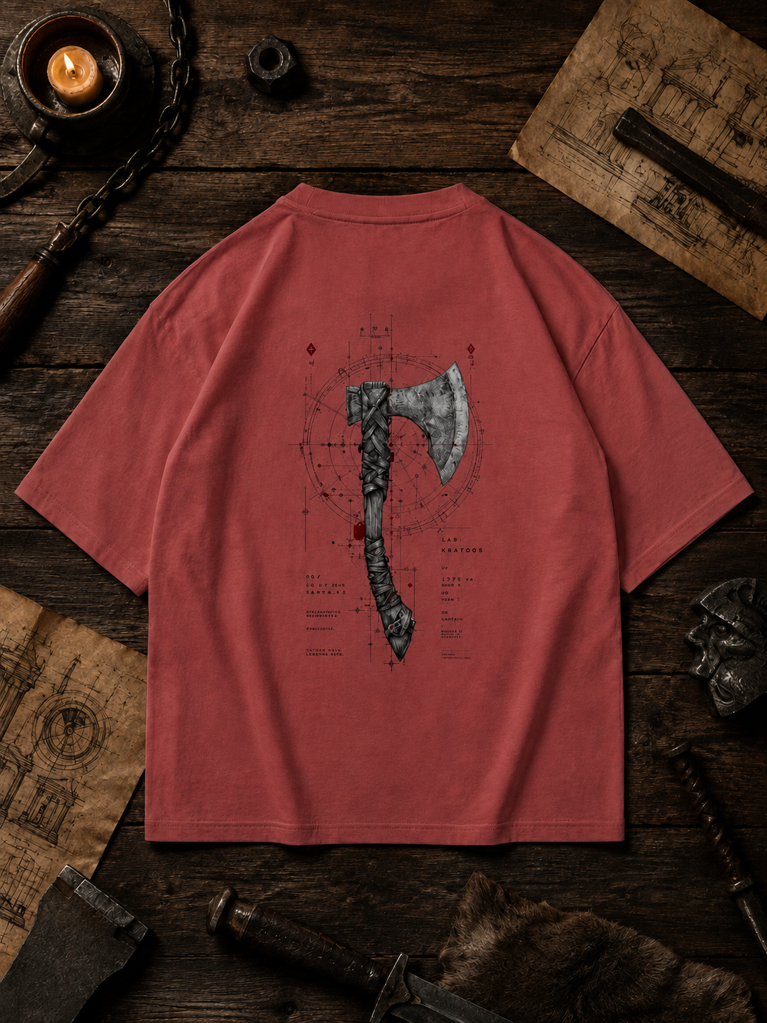 Axe Printed Unisex Oversized Classic T-Shirt