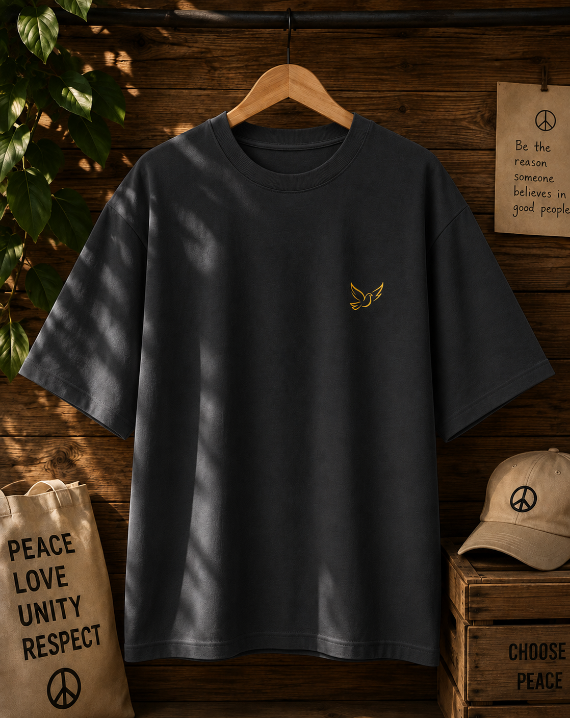 PEACE PRINTED Unisex Oversized Standard T-Shirt