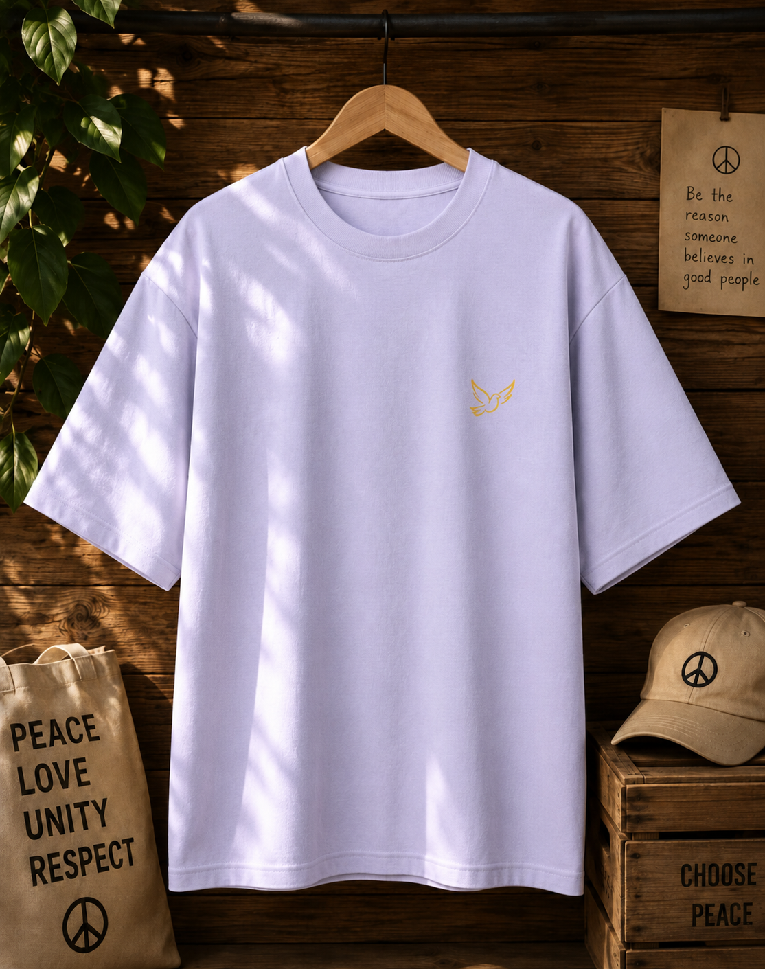 PEACE PRINTED Unisex Oversized Standard T-Shirt