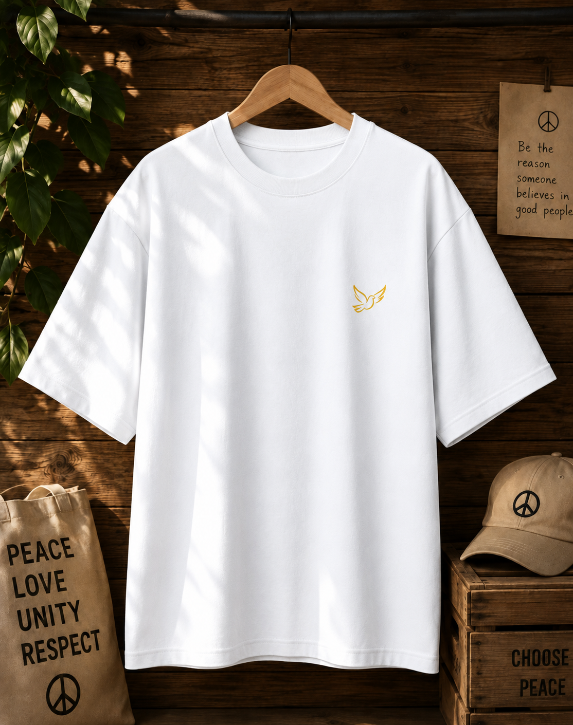 PEACE PRINTED Unisex Oversized Standard T-Shirt