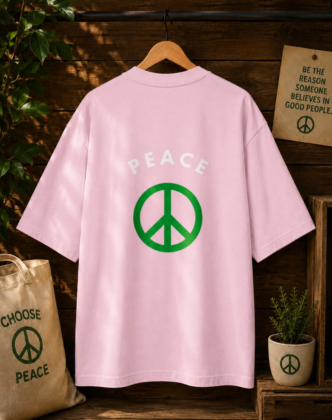 PEACE PRINTED Unisex Oversized Standard T-Shirt