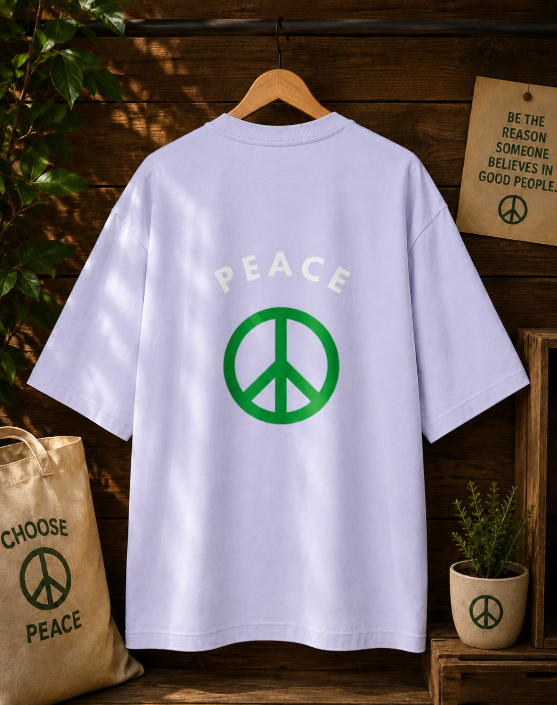 PEACE PRINTED Unisex Oversized Standard T-Shirt