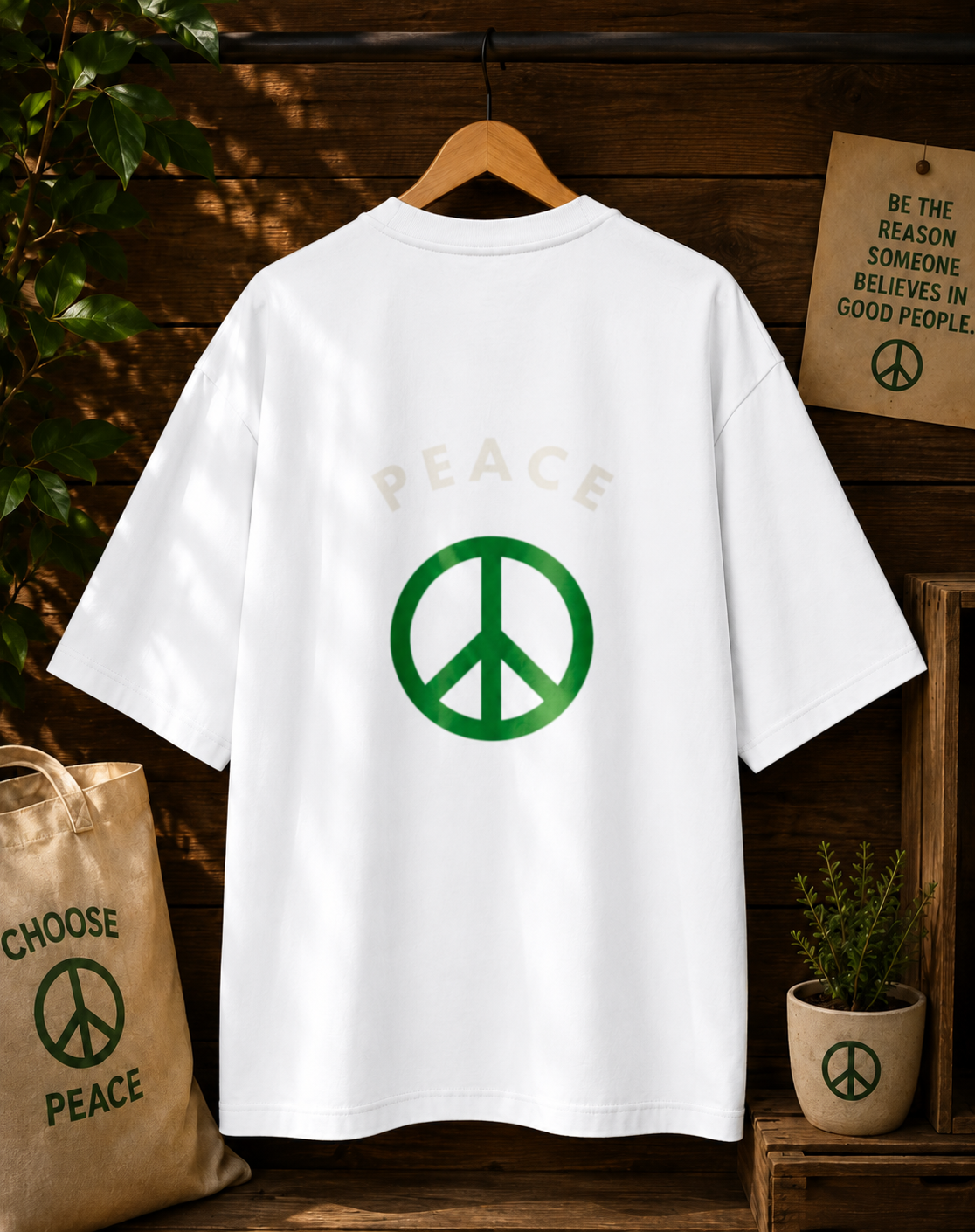 PEACE PRINTED Unisex Oversized Standard T-Shirt