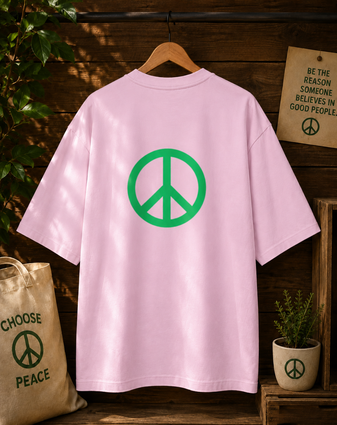 GOD (PEACE) PRINTED Unisex Oversized Standard T-Shirt