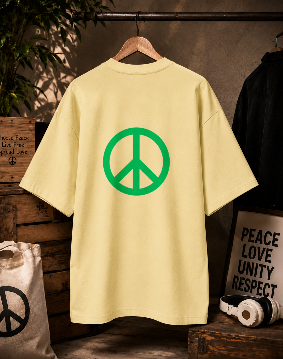 GOD (PEACE) PRINTED Unisex Oversized Standard T-Shirt