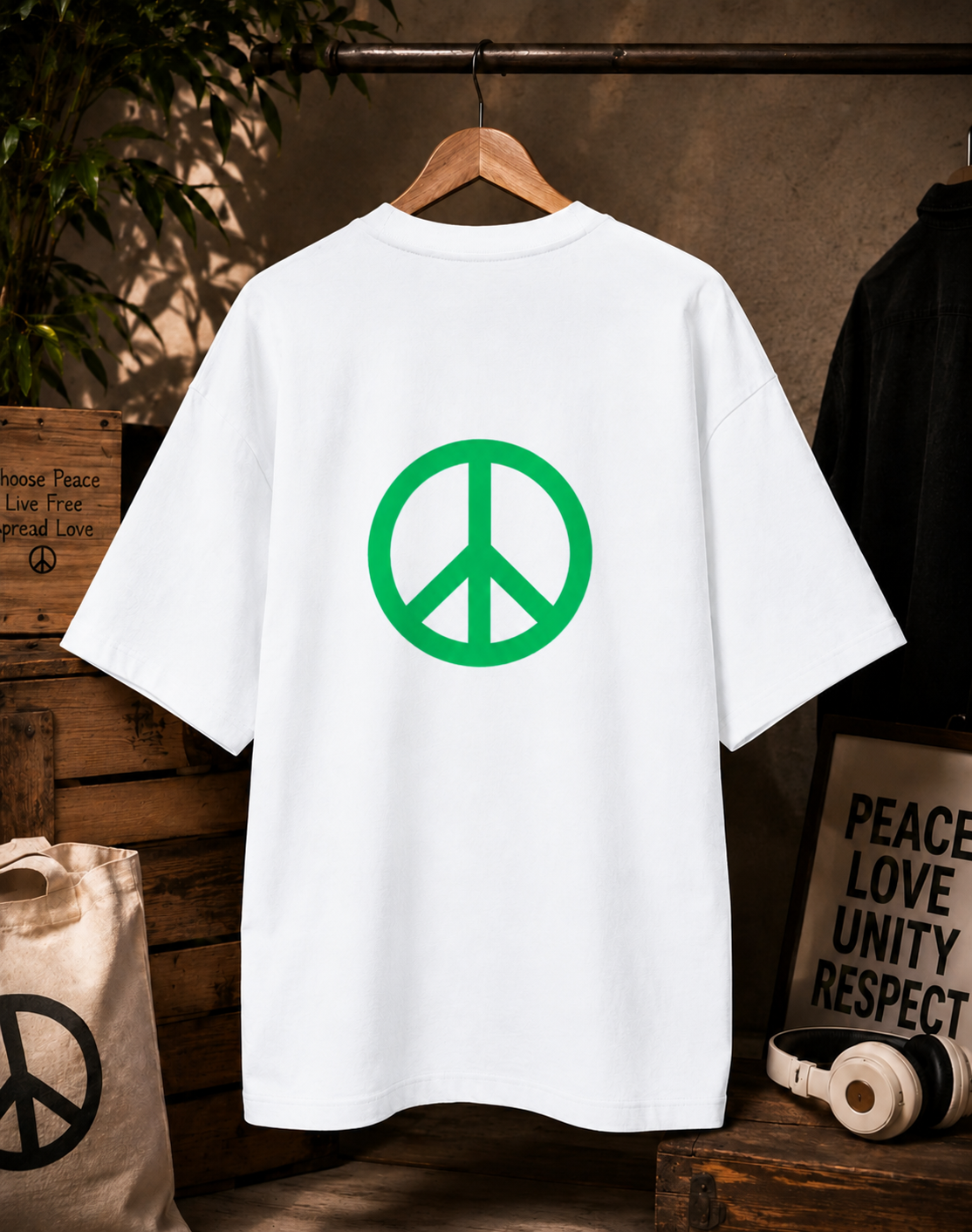GOD (PEACE) PRINTED Unisex Oversized Standard T-Shirt