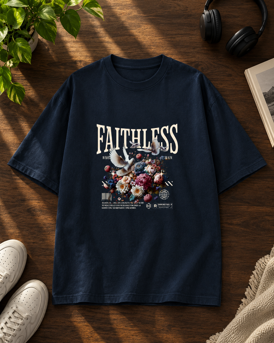 FAITHLESS Printed Unisex Oversized Classic T-Shirt