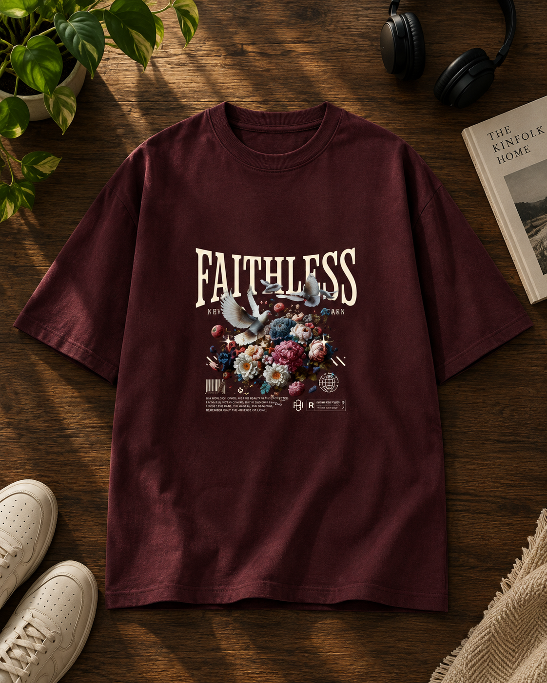 FAITHLESS Printed Unisex Oversized Classic T-Shirt