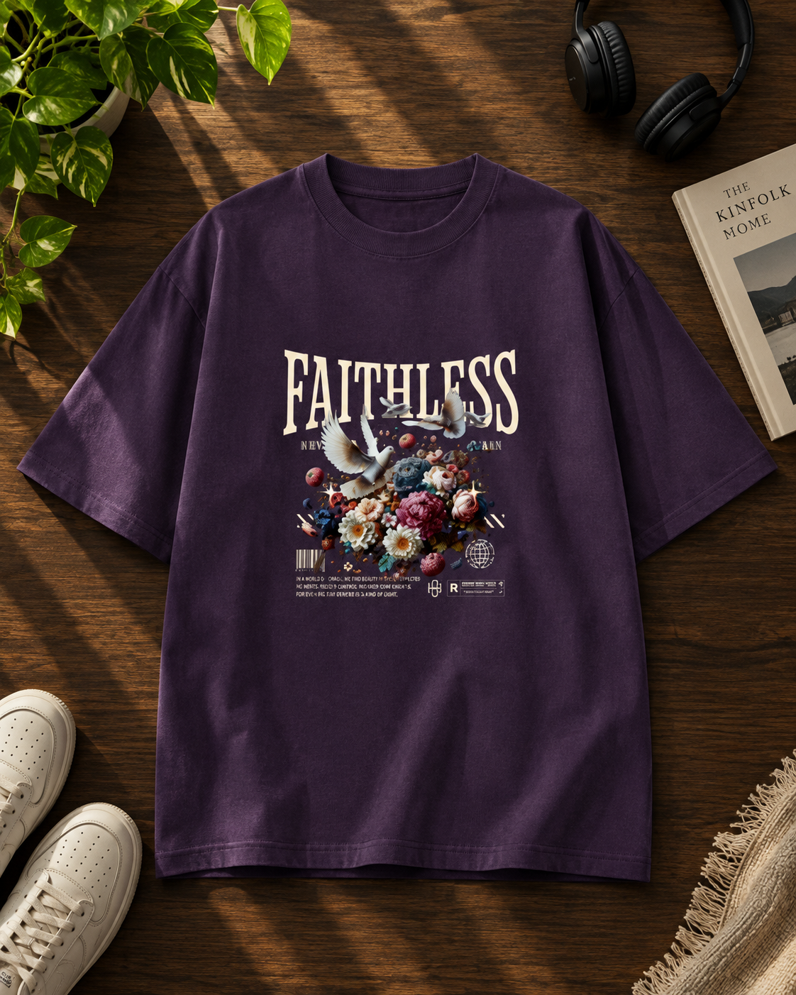FAITHLESS Printed Unisex Oversized Classic T-Shirt