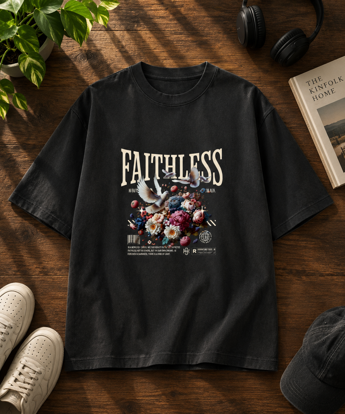 FAITHLESS Printed Unisex Oversized Classic T-Shirt