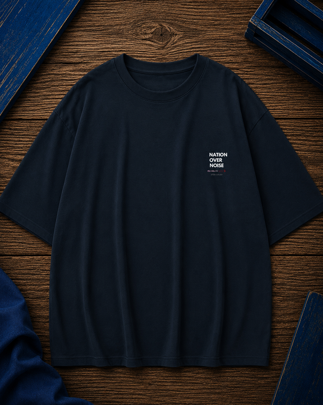 NATION OVER NOISE PRINTED Uni-sex Oversized Classic T-Shirt