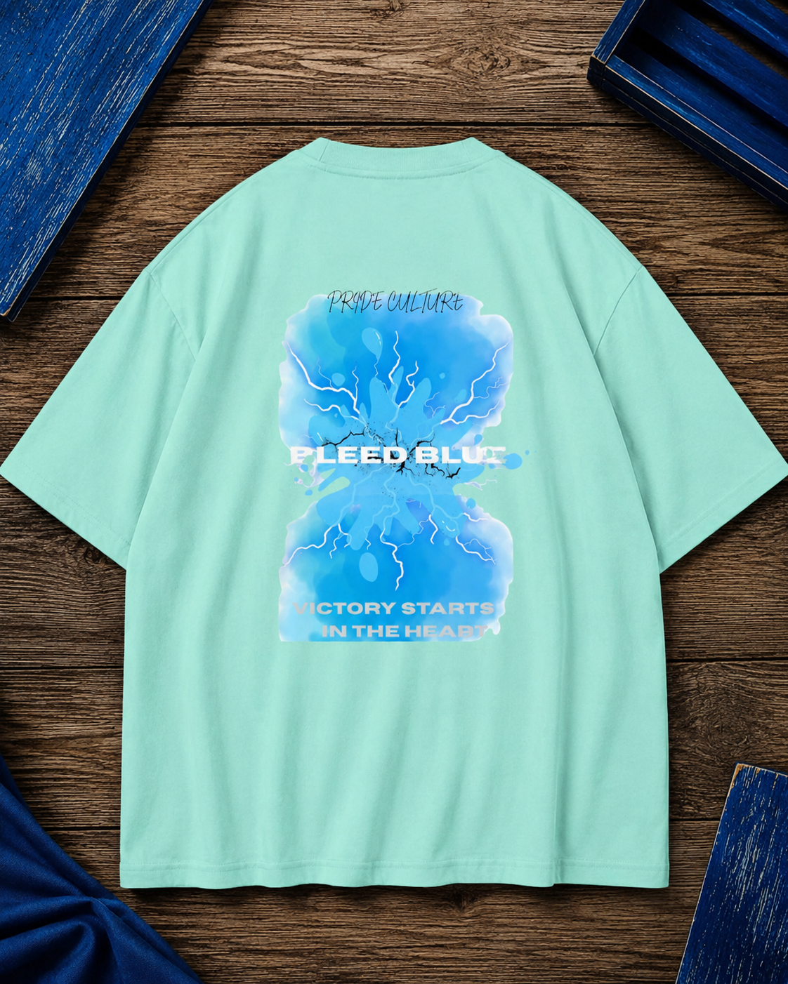 COLD BLEED BLUE PRINTED Uni-sex Oversized Classic T-Shirt