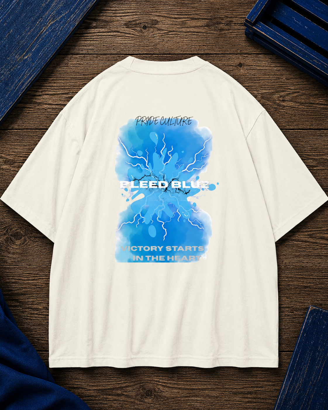 COLD BLEED BLUE PRINTED Uni-sex Oversized Classic T-Shirt