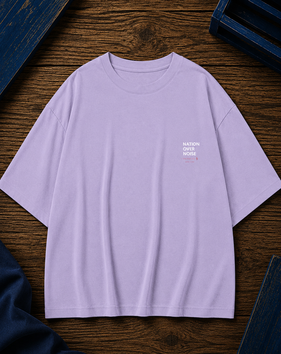 NATION OVER NOISE PRINTED Uni-sex Oversized Classic T-Shirt