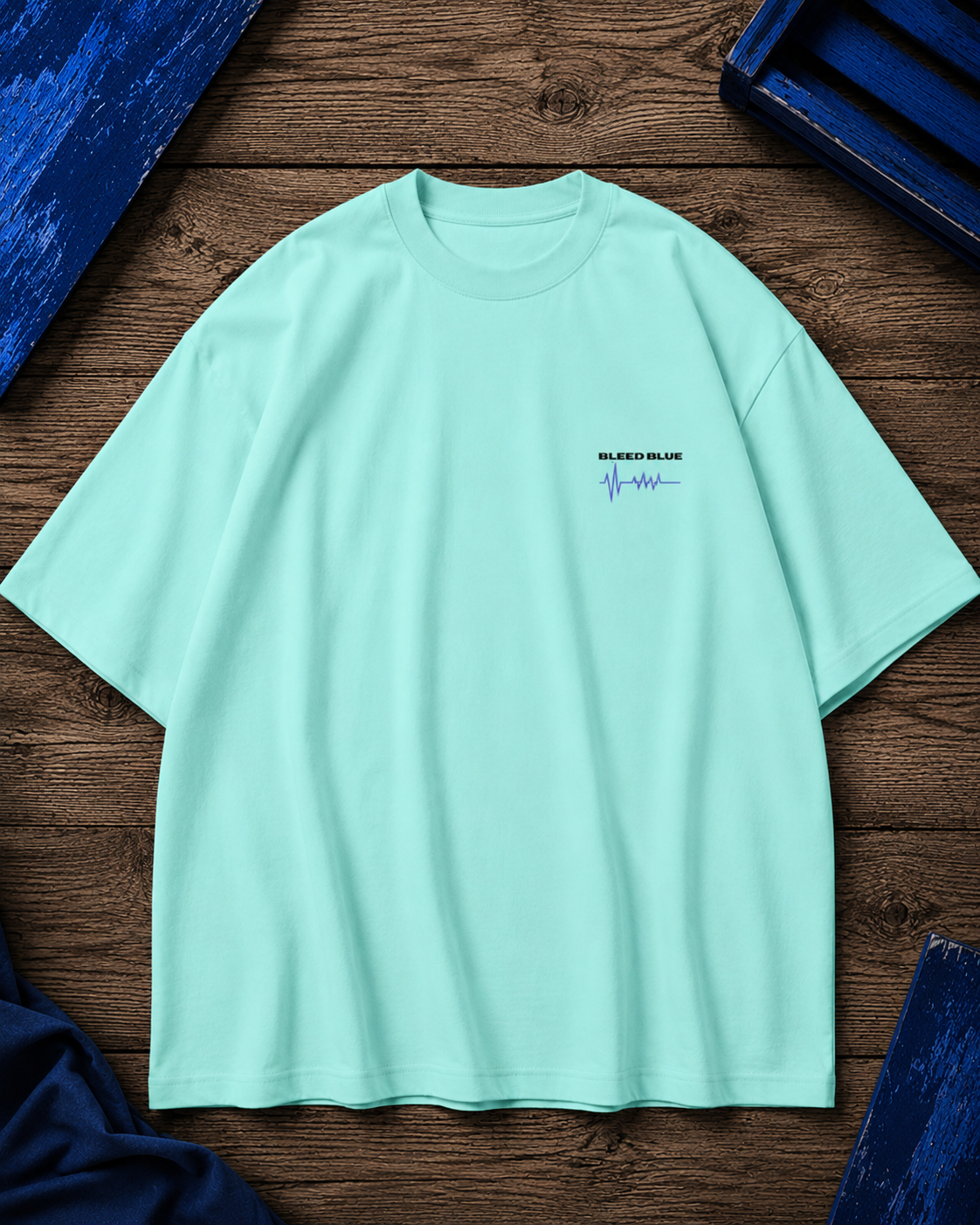 COLD BLEED BLUE PRINTED Uni-sex Oversized Classic T-Shirt