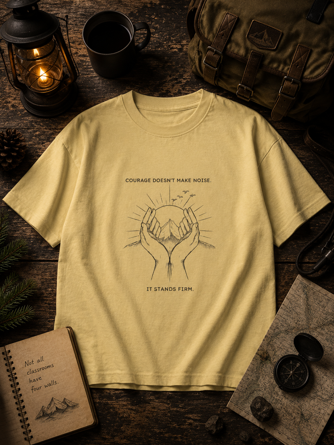 Courage doesn't make noise Printed Unisex Oversized Standard T-Shirt