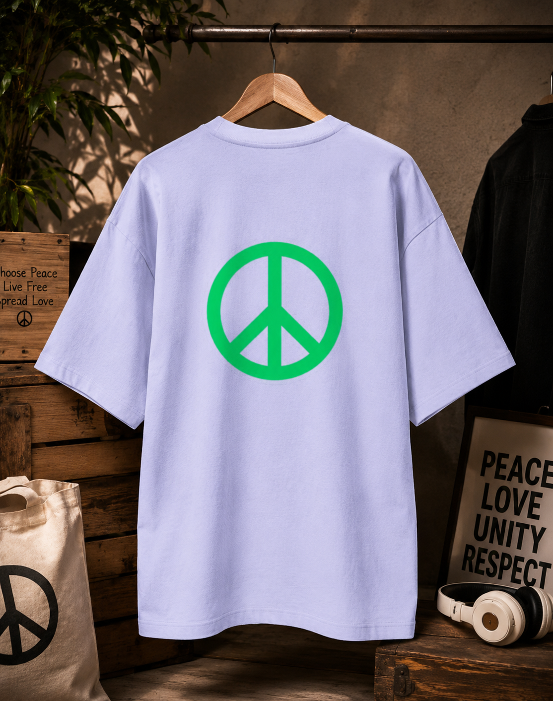GOD (PEACE) PRINTED Unisex Oversized Standard T-Shirt