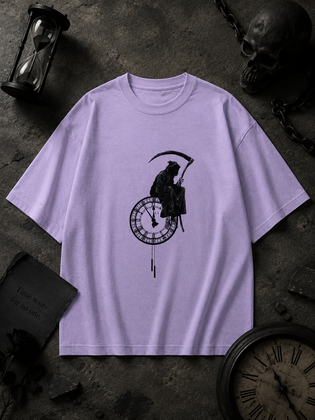 Devil Clock Printed Unisex Oversized Classic T-Shirt
