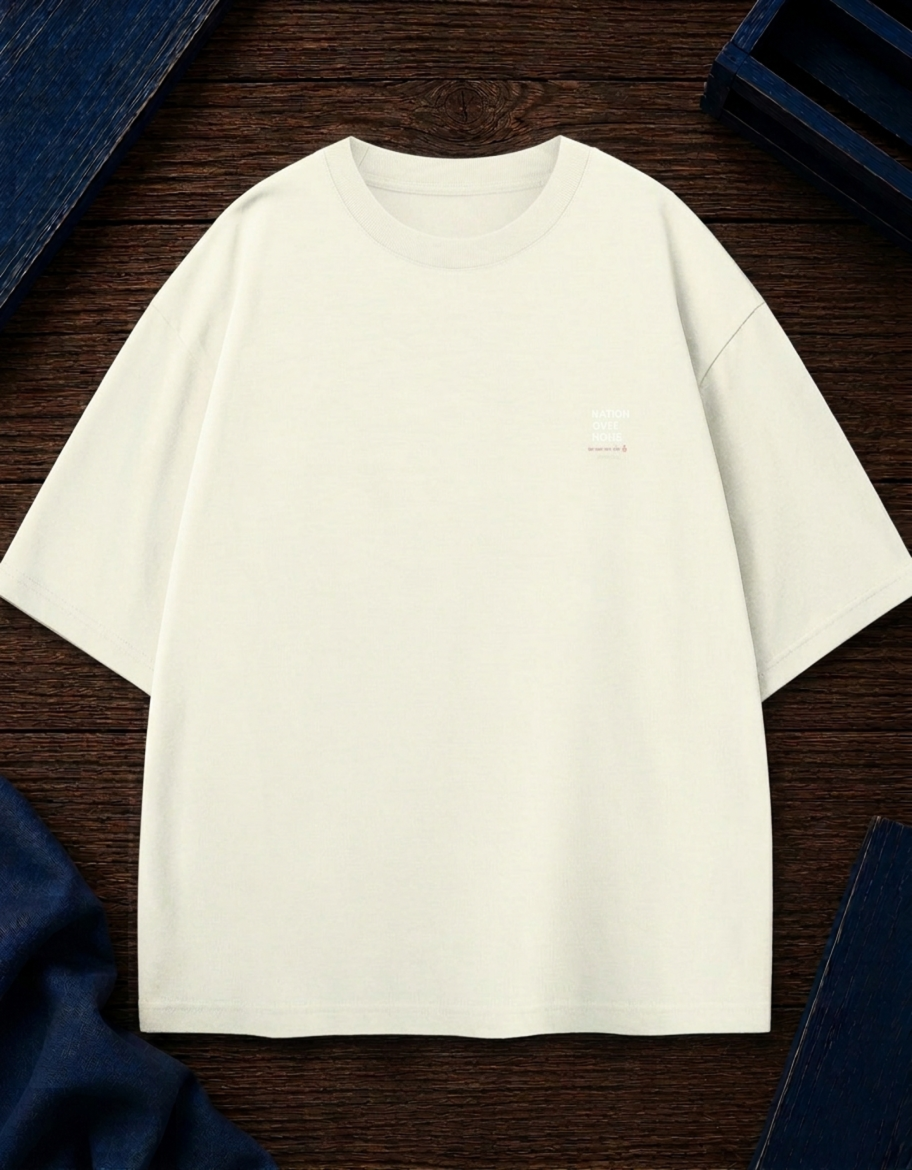 NATION OVER NOISE PRINTED Uni-sex Oversized Classic T-Shirt